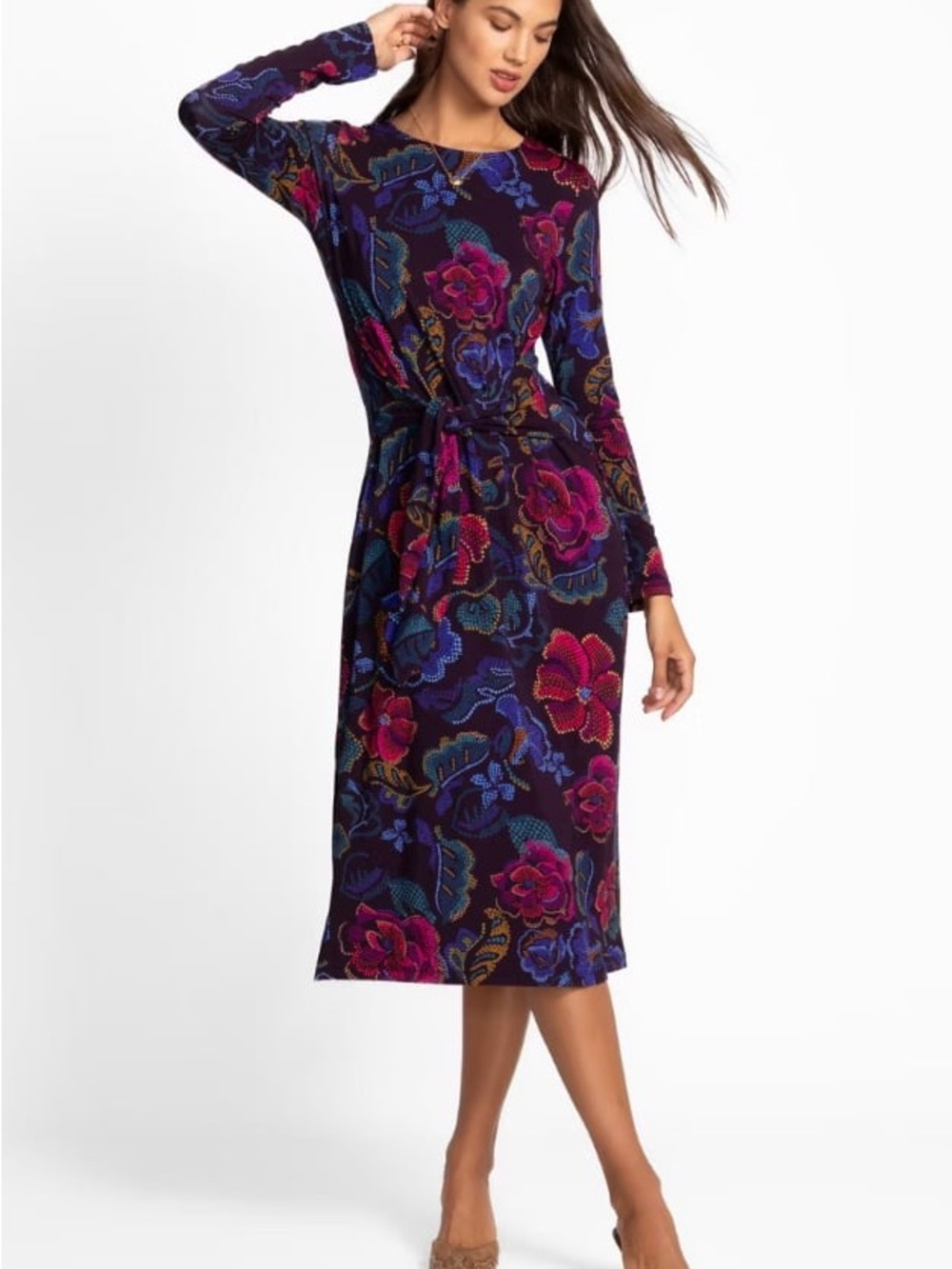 NWT Johnny Was Janie Favorite Long Sleeve Tie Front dress- XL